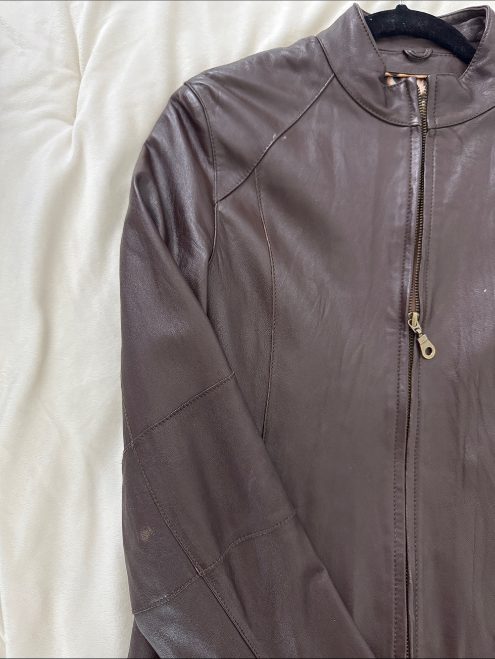 Wilsons Leather Women's Brown Zip-Front Leather Jacket, genuine leather, s/m - Picture 3 of 7